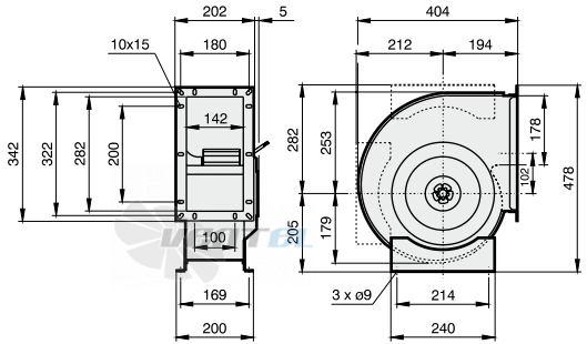 Rosenberg ERAE 225-4 К - описание, технические характеристики, графики